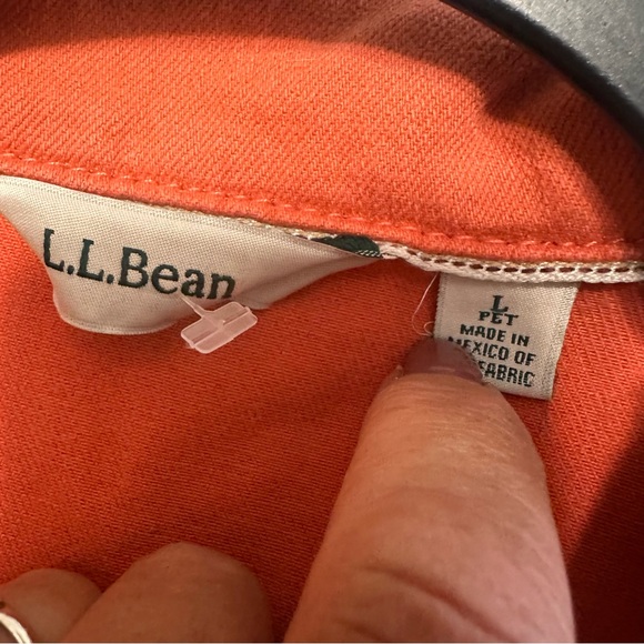LL Bean Women's Coral Denim Jean Jacket Size Large Petite LP - Picture 5 of 7